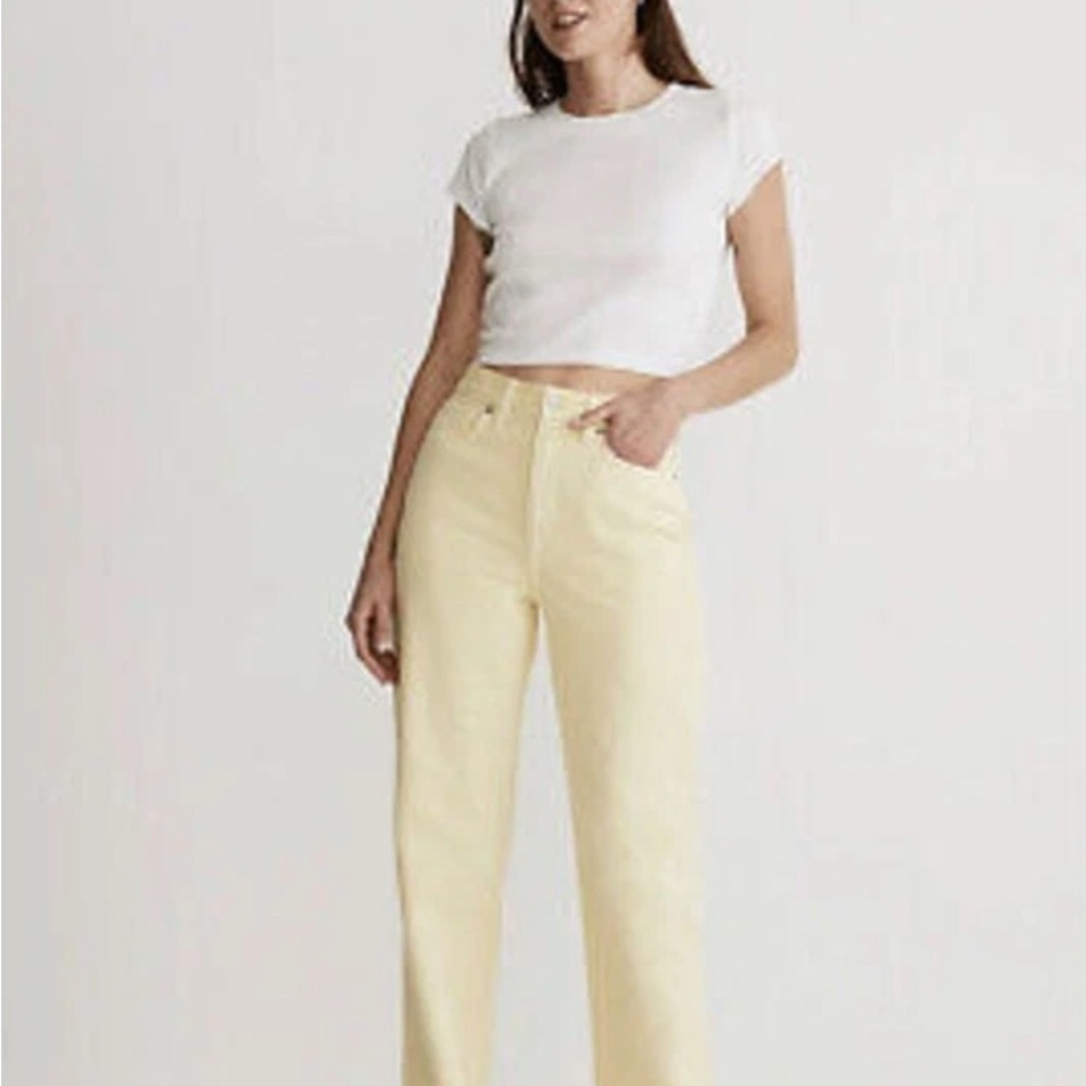 Madewell Woman’s Baggy Straight Jeans Yellow Size 30
